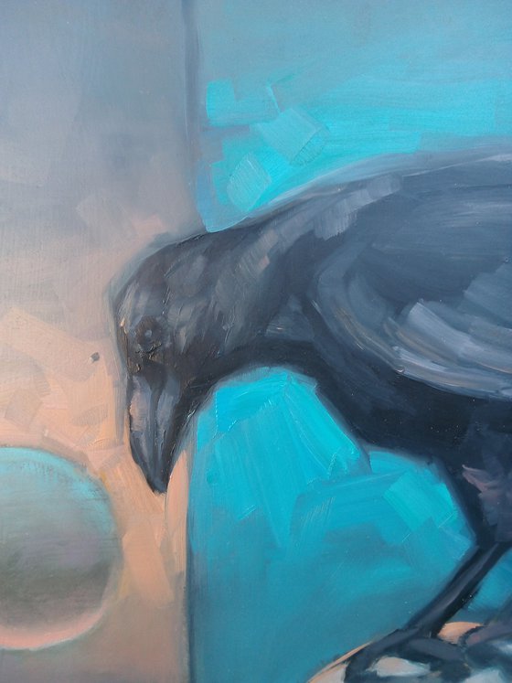 Crow with spheres