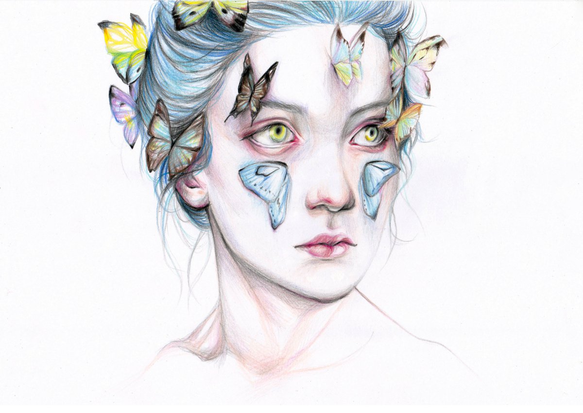 Portrait Pencil Drawing By Anastasia Terskih, 12 X 8, 