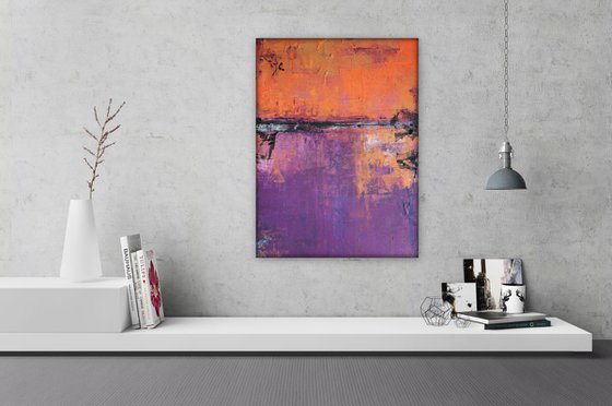 Poetic City - Urban Abstract Painting on Canvas