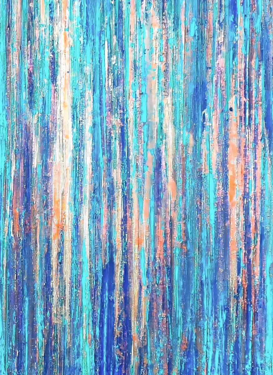 Abstract Acrylic Painting By Carla Sa Fernandes, 28 X 20, A Crush On Blue (#29), Original Artwork