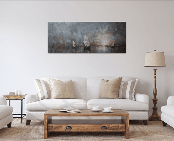 " Harbor of destroyed dreams - You were made for remember Me " W 150 x H 60 cm