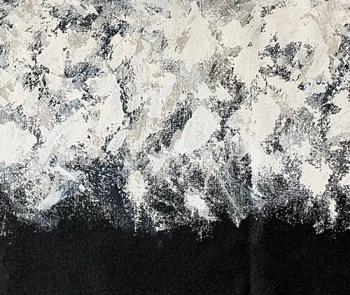 Abstraction No. 7221 black & white XXL neutral minimalism by Anita Kaufmann