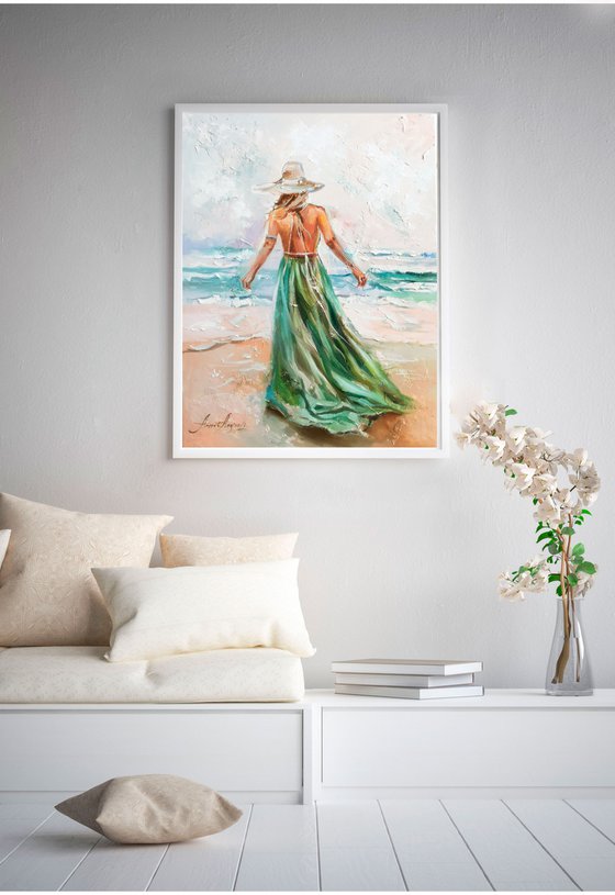 Sea painting, Woman art