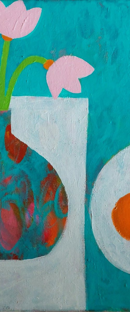 Four Pink Tulips by Jan Rippingham