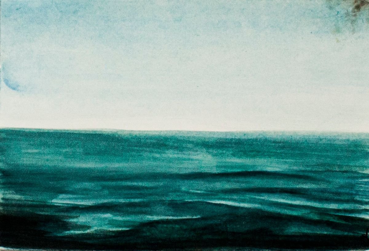 Turquoise II | Original watercolor , 2019 by Kashika