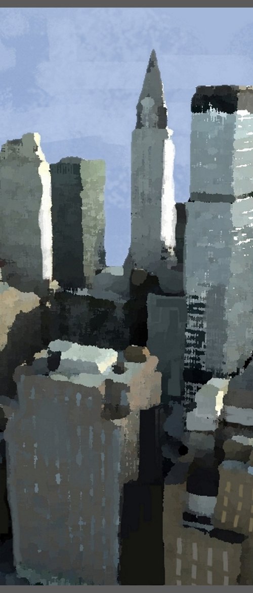 SUNRISE OVER MANHATTAN  39"X38" by Joe McHarg