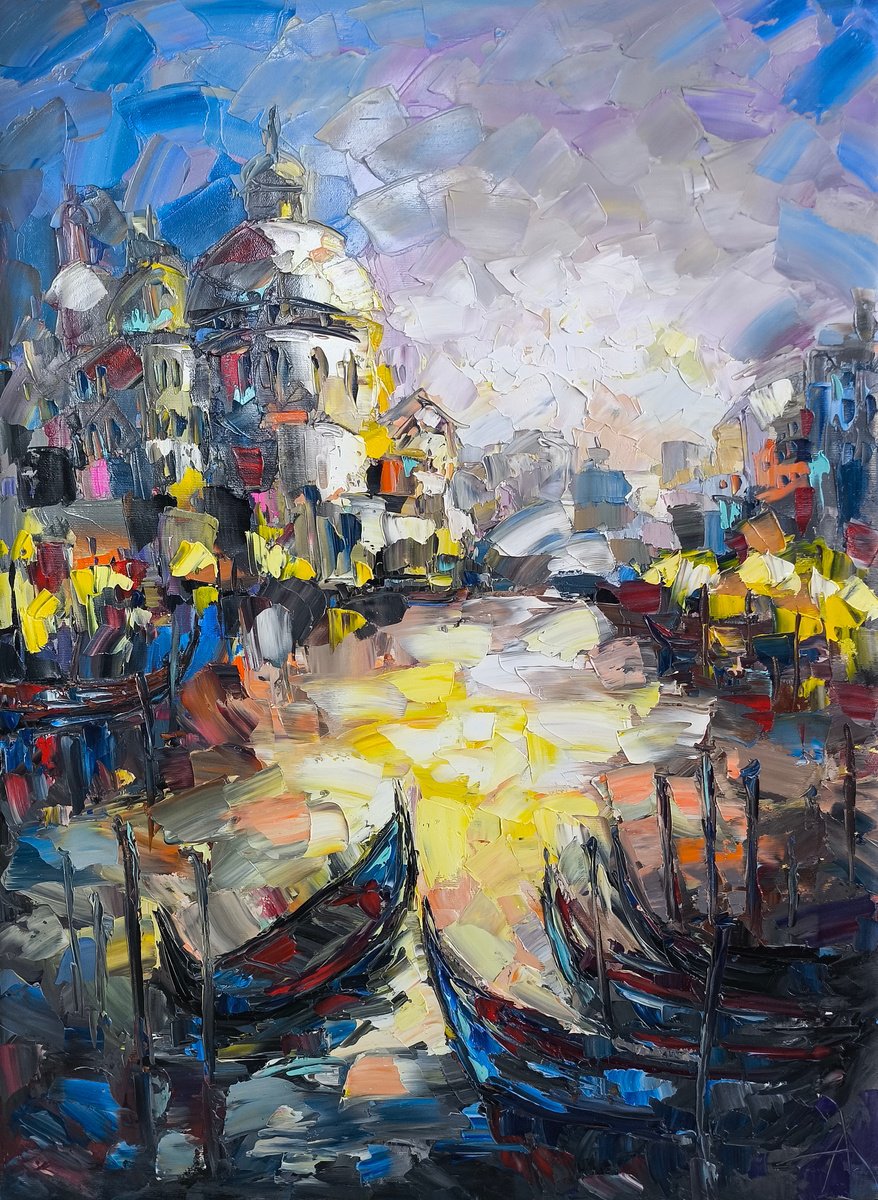 Golden Evening In Venice By Anastasia Kozorez, 22 X 30, Artwork For Sale On Artfinder