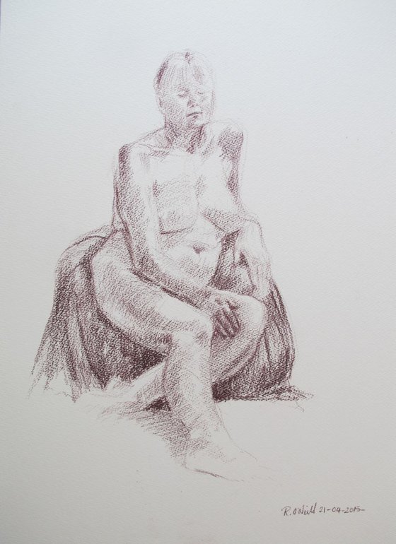 seated female nude