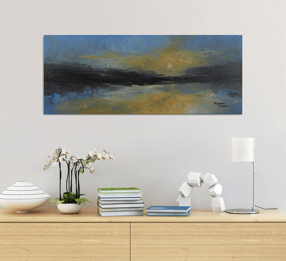 Poignant Shore  (Panoramic Seascape, 100x40cm)