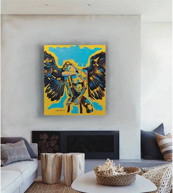 ARCANGELO (Archangel) canvas - mixed technique - acrylic / oil