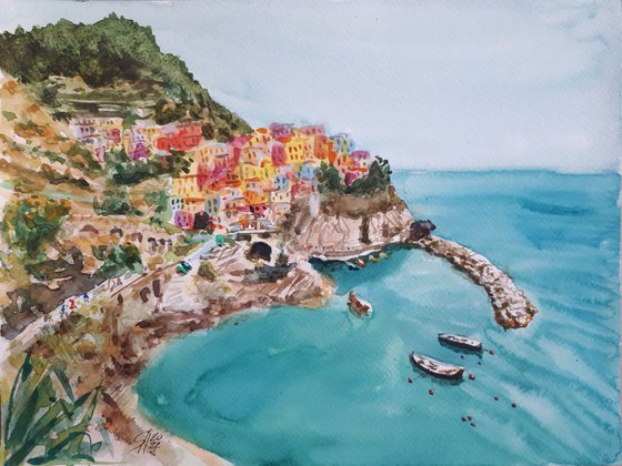 Cinque Terre, Manarola / ORIGINAL PAINTING