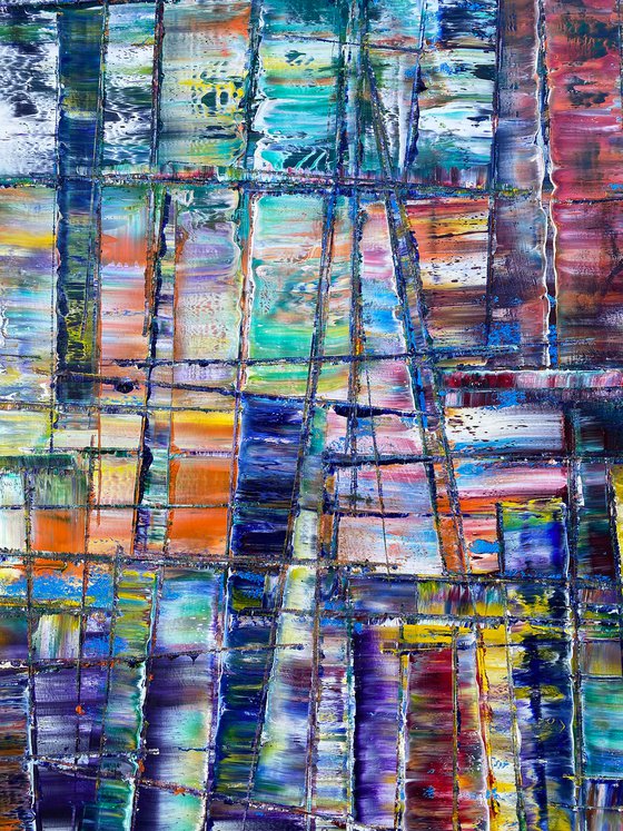 "Structural Integrity" - FREE International Shipping and Save As A Series - Original Xt Large PMS Abstract Diptych Oil Paintings On Canvas - 120" x 60"