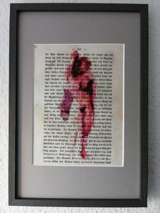Unique print on antique book page 15x23cm. Art Print Retro Art Print. Small format gift. Nude art vintage. Upcycling wall decoration
