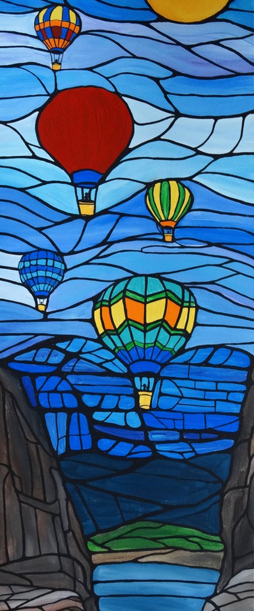 Hot air balloons, heading home by Rachel Olynuk