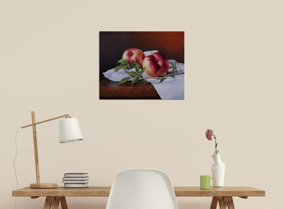 "Still life with peaches"