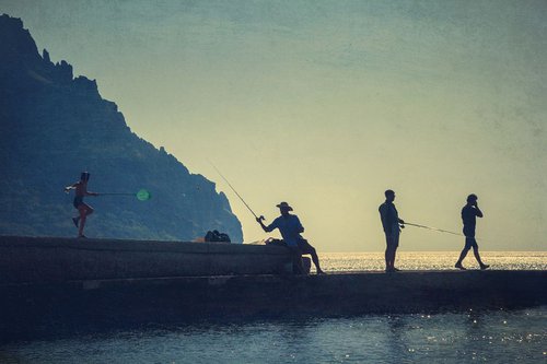Morning fishing on the pier. by Valerix
