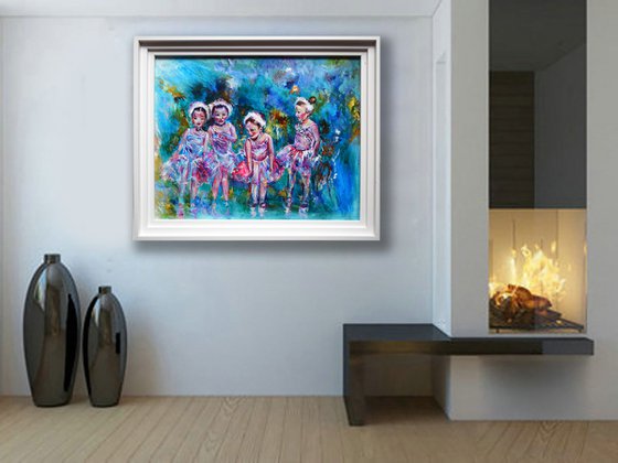 Innocence/  Ballet dancers Framed 46 cm × 56 cm