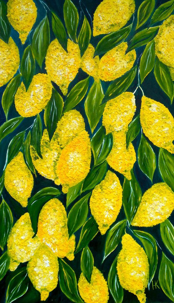"Lemons paradise" 30*50cm\12*20"\lemons on branch