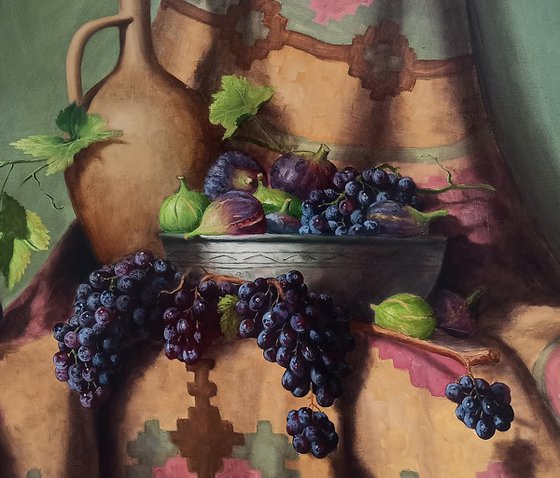 Still life with  grapes and figs