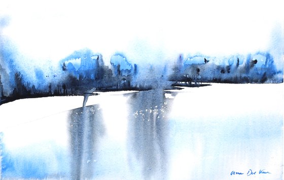 Abstract landscape Painting "Cold Rising"