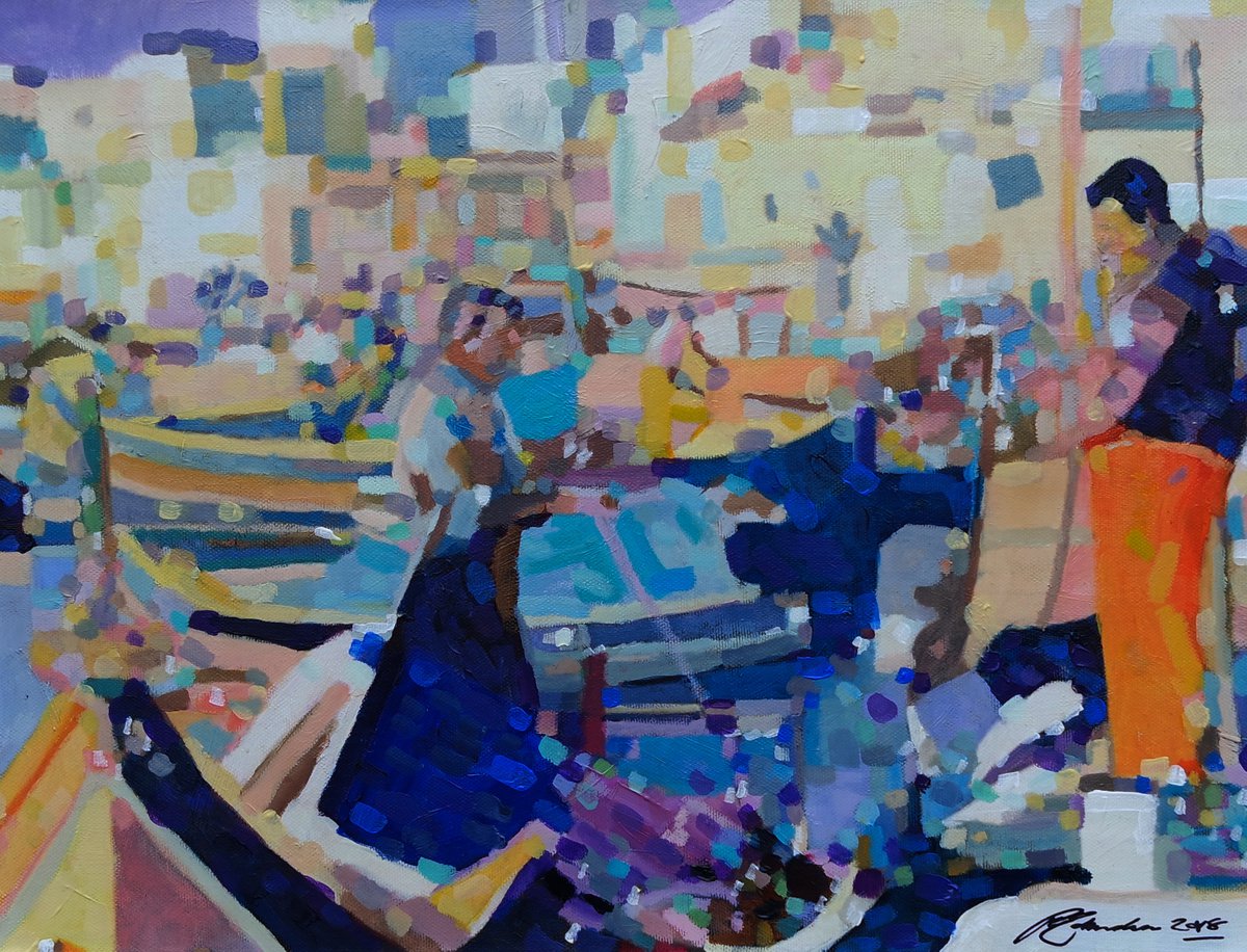 Fishermen, Malta by Paul Edmondson