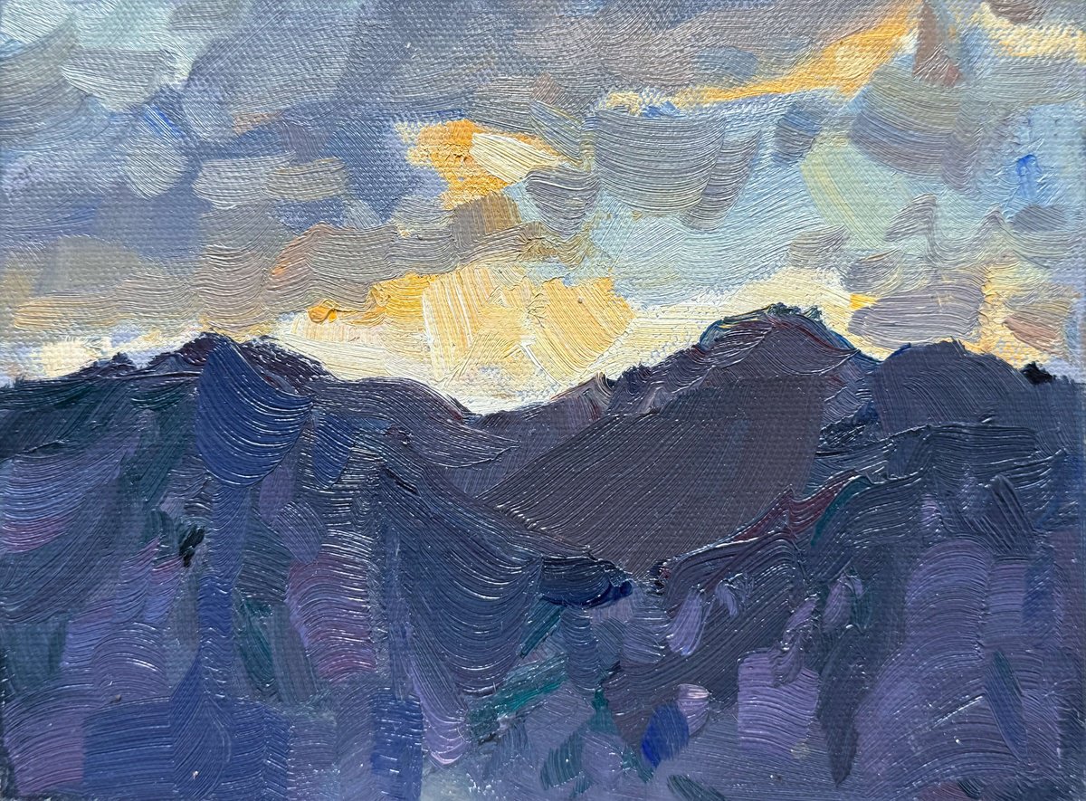 Impressionistic Landscape Oil Painting By Nataliia Nosyk, 8 X 6", Sunset, Original Artwork