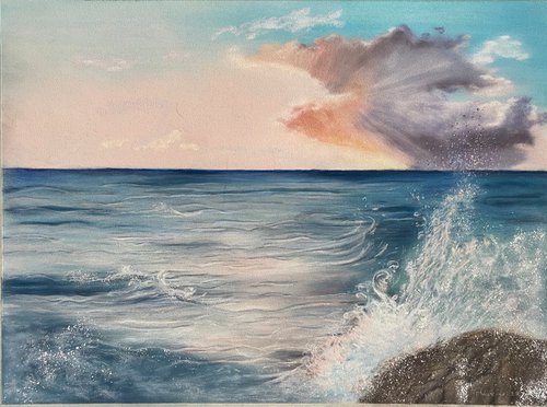 Seascape and spray by Maxine Taylor
