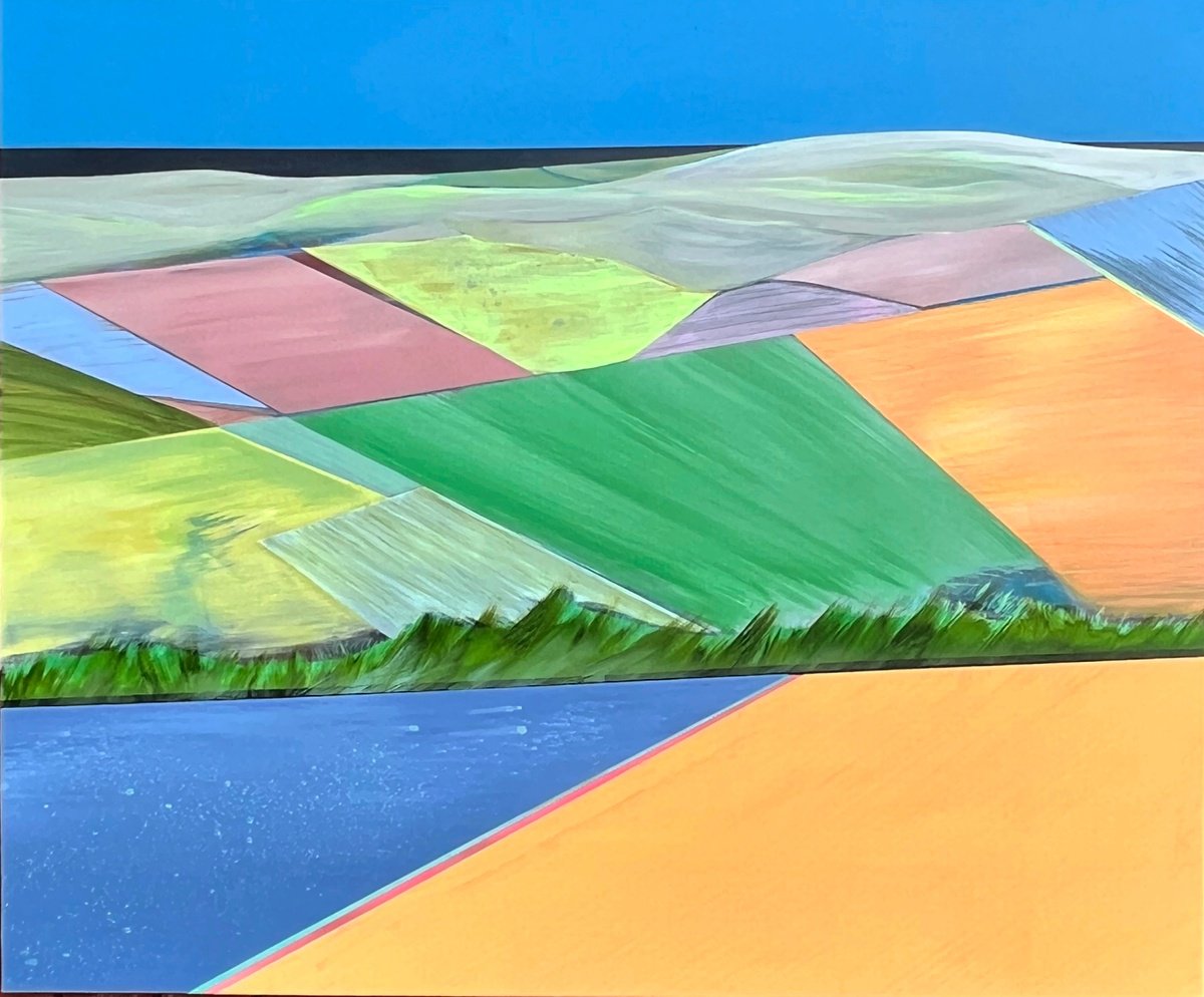 Organic Landscape Acrylic Painting By Katrin Roth, 47 X 39", Point Of View 9, Original Artwork