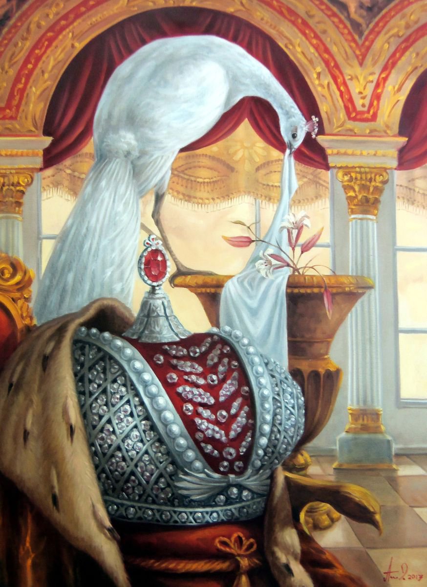 Surrealistic Animal Oil Painting By Artush Voskanian, 24 X 31, The Latent Desire, Original Artwork