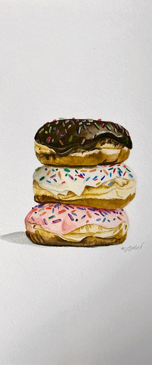 Stack of donuts by Amelia Taylor