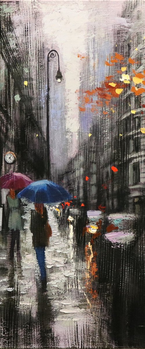 Dark Rain in Mercer Street by Chin H Shin