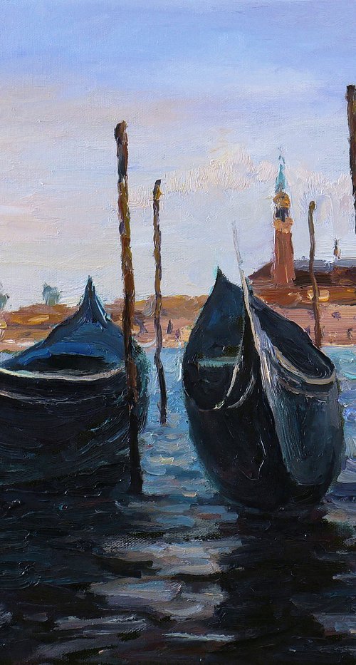 Boats In Venice by Nikolay Dmitriev