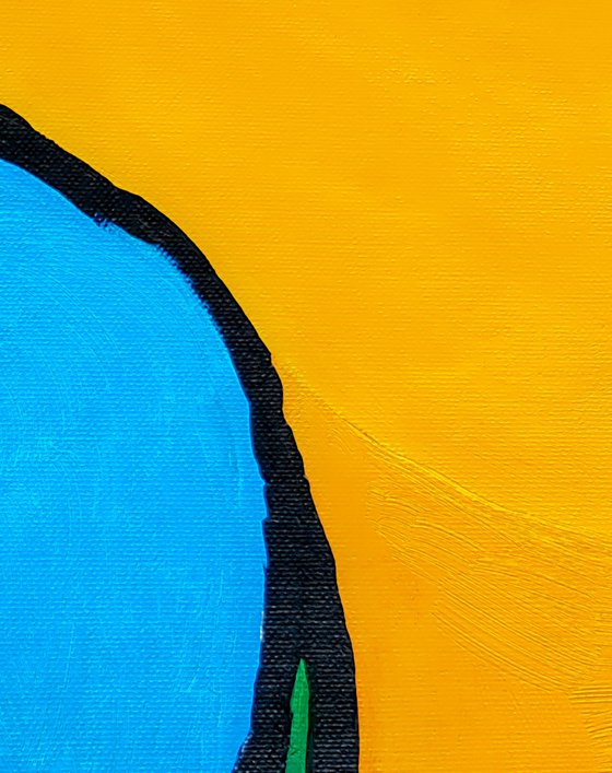 Abstract Painting - 96x76cm - RETENI N-1 - Vibrant Colors Landscape