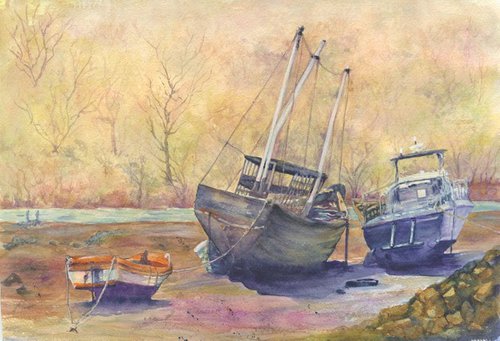 Estuary boats by Jenny Alsop