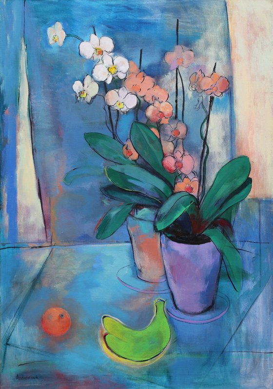 Orchids and Green Bananas