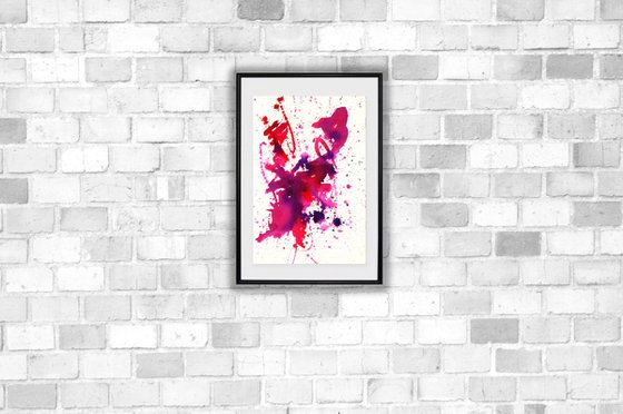 ABSTRACT ARTWORK.#15 - ORIGINAL WATERCOLOUR AND INK ABSTRACT PAINTING.