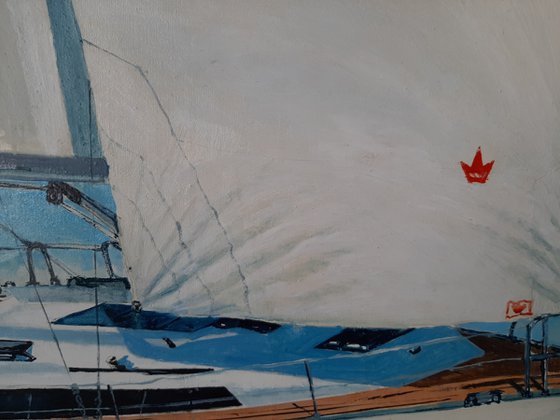 Seascape with Sailboat
