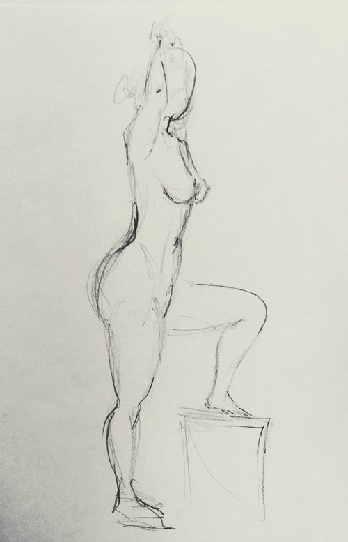 Nude. Original pencil drawing. by Yury Klyan