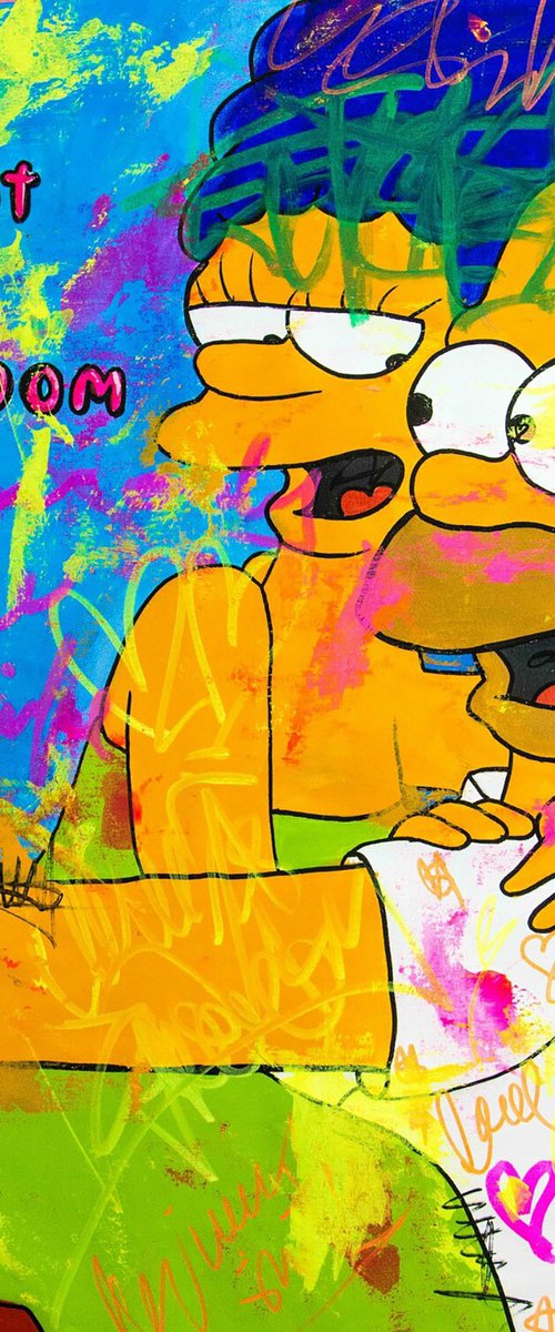 Freedom ft. Homer and Marge Simpson by Carlos Pun Art