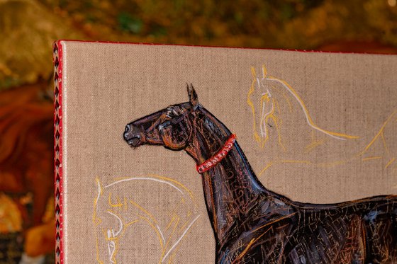 Akhal-Teke with borzoi