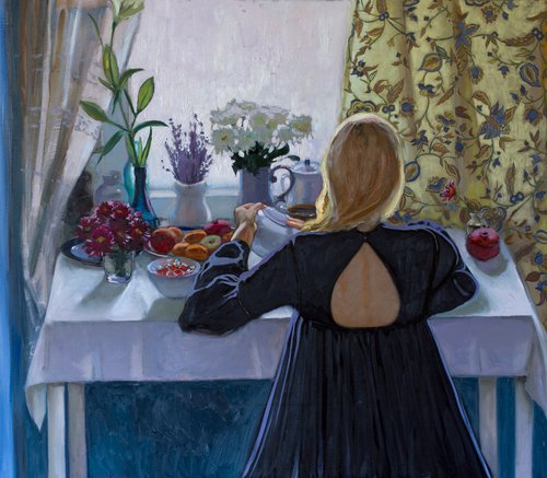 " Morning tea" by Alina Sharovskaya-Konstantinova