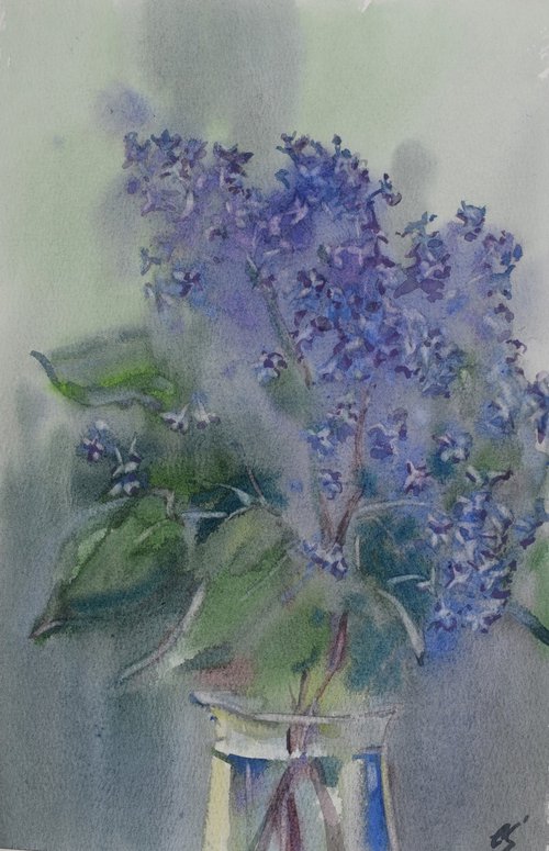 Lilac branch by Elena Sanina