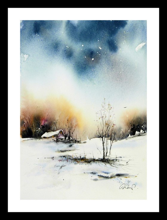 Somewhere inbetween. Original watercolour painting.