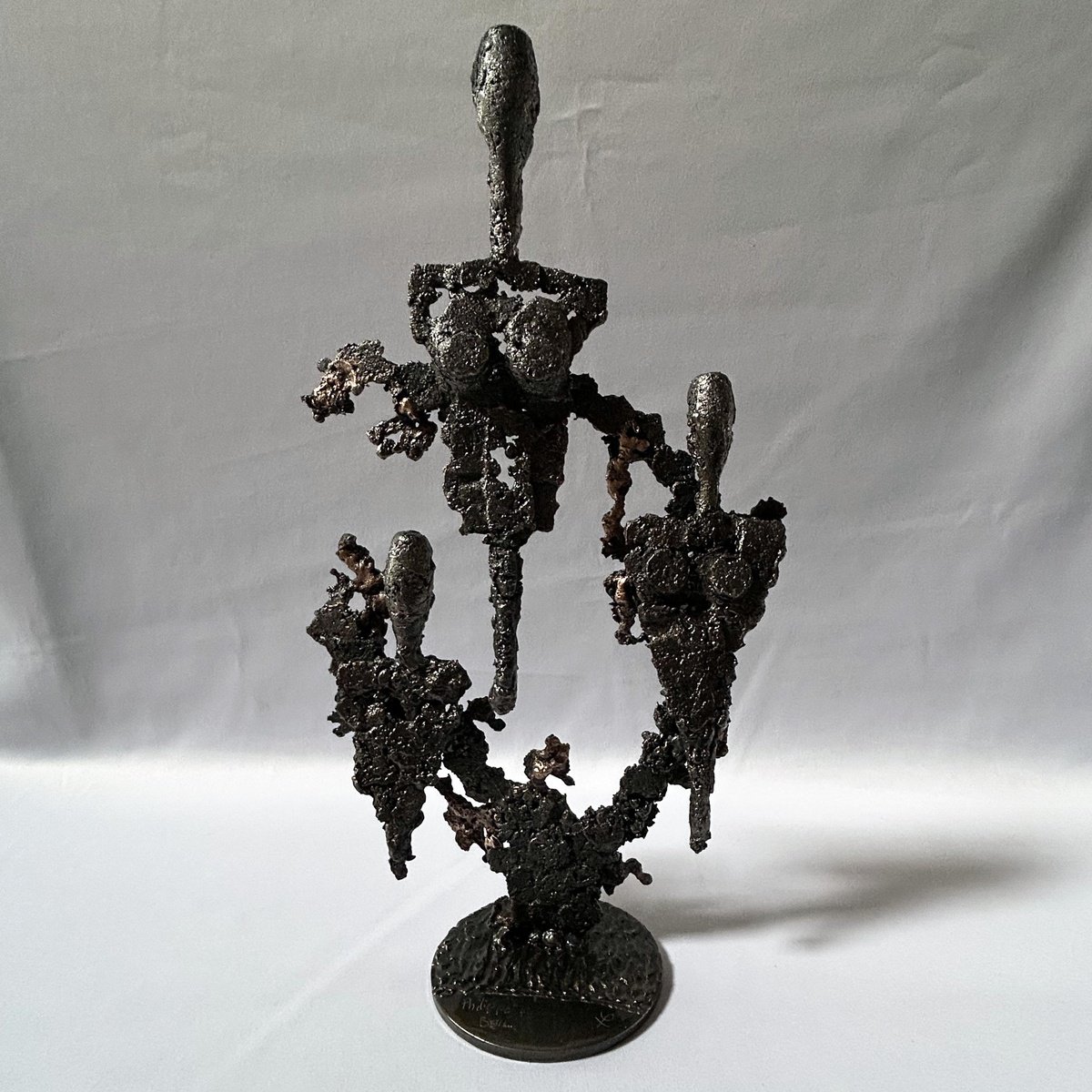 Geometric Abstract Sculpture By Philippe Buil, 8 X 15", Ghosts 50-25, Original Artwork