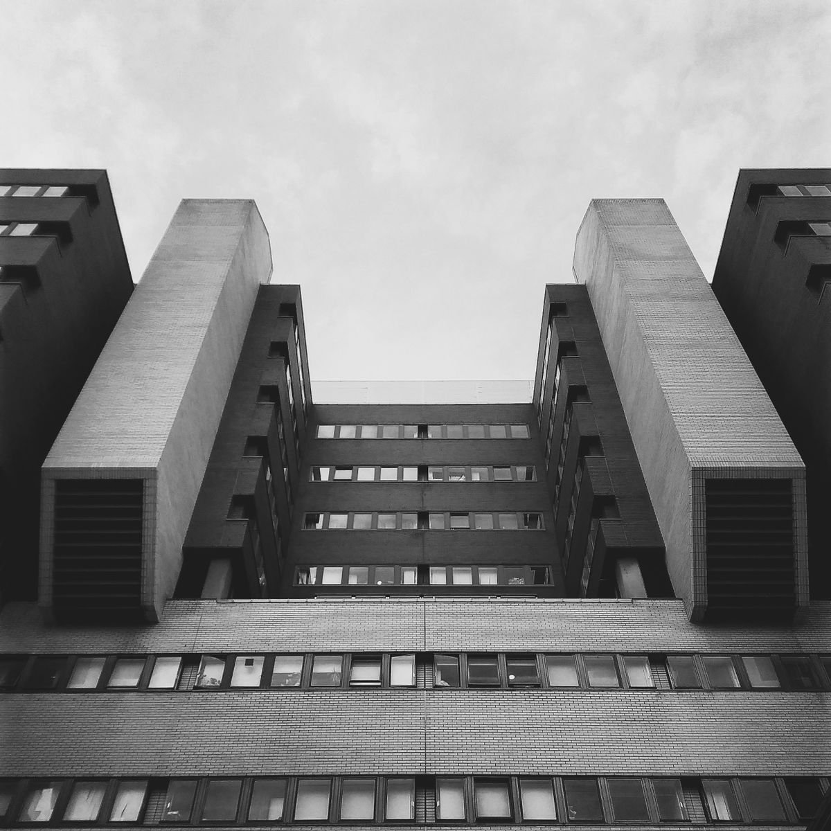 Lift Off - Black And White Brutalist Photography Print, 12x12 Inches, C