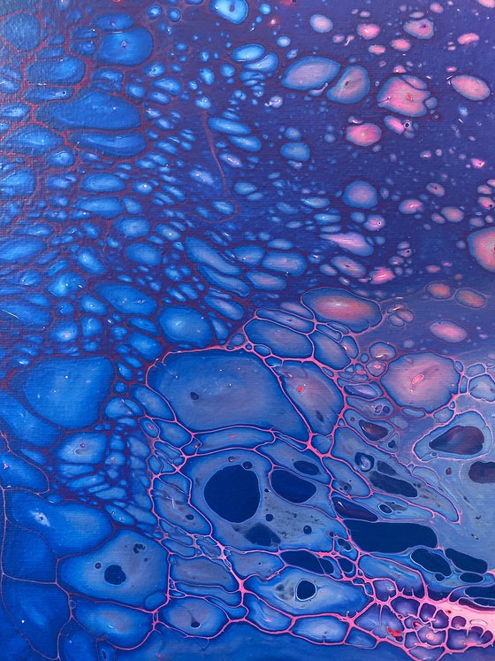 "Air Bubbles" - Original Abstract PMS Fluid Acrylic Painting - 16 x 20 inches