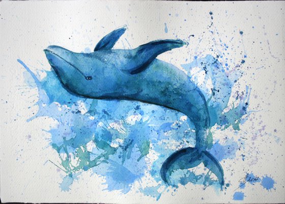 Whale blue  / Original Painting