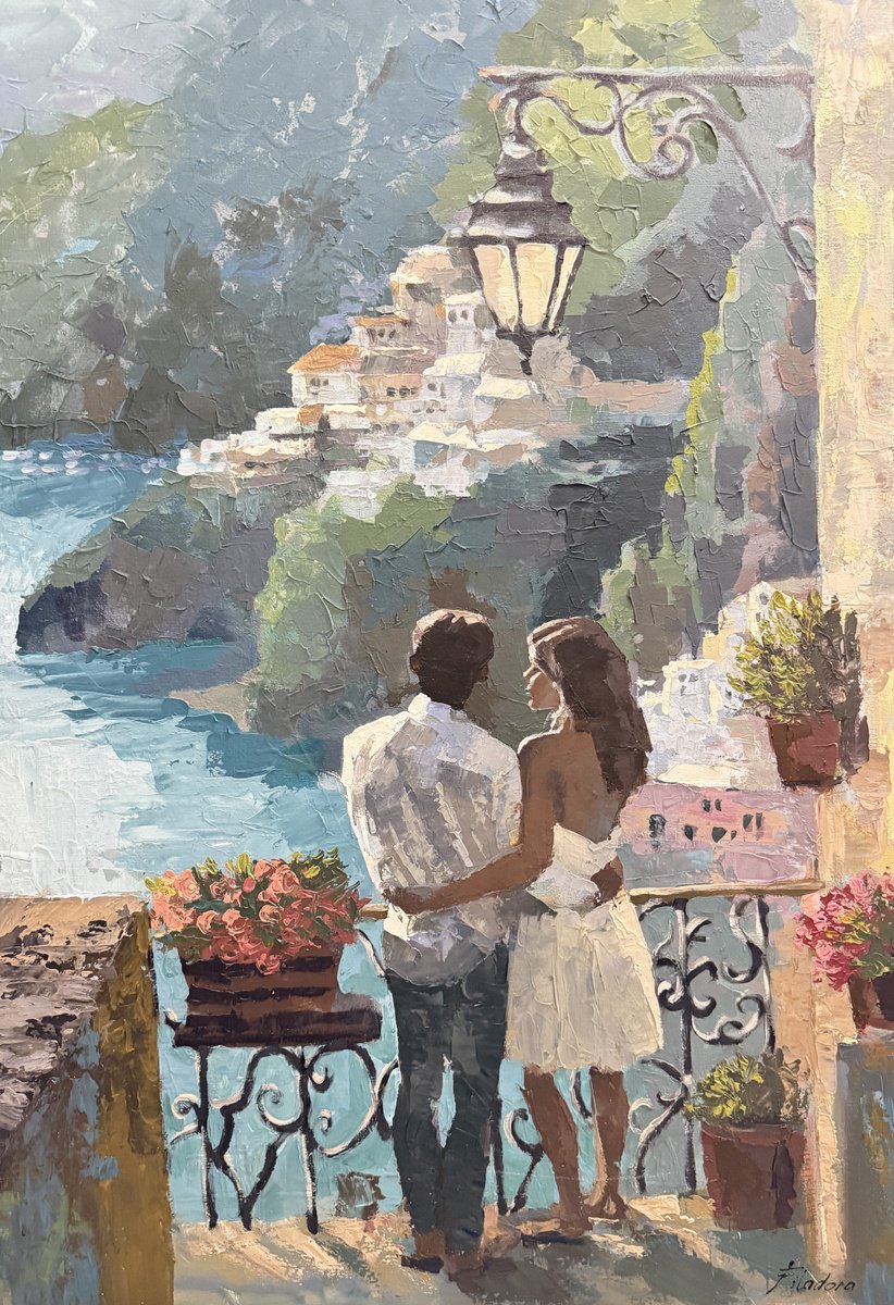 Evening Above The Amalfi Coast By Tatiana Filipowicz, 28 X 39, Artwork For Sale On Artfinder