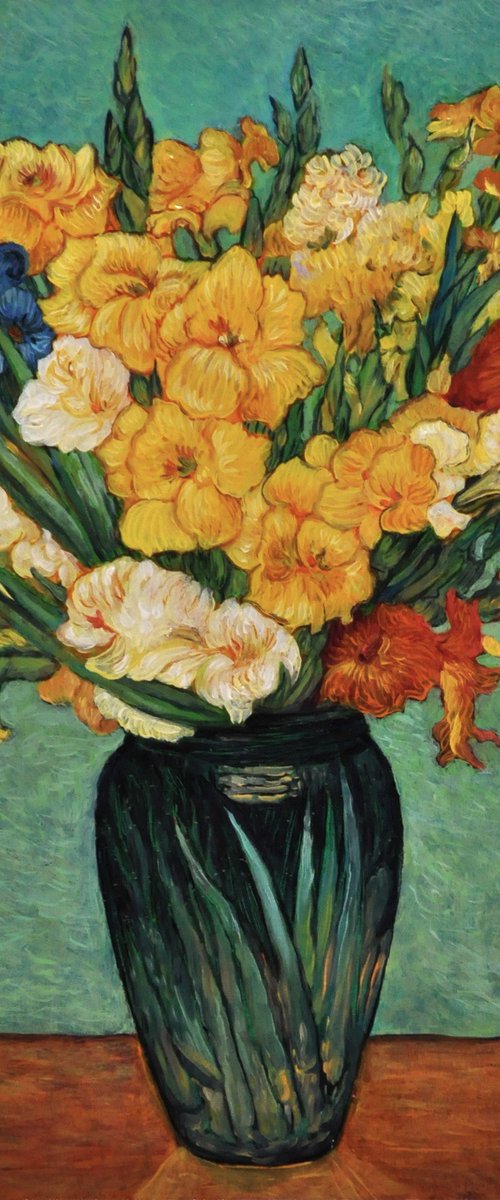 Gladioli in a Green Vase by Suren Ter-Avakian