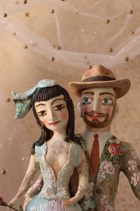 Wedding pair. Ceramic sculpture